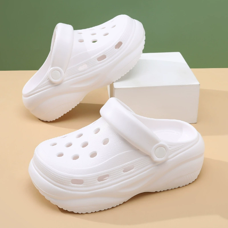 Женские сабо из ЭВА на толстой подошве, увеличивающие рост, летние нескользящие дышащие тапочки, уличная пляжная одежда, прочные и устойчивые к запаху сабо с закрытым носком.