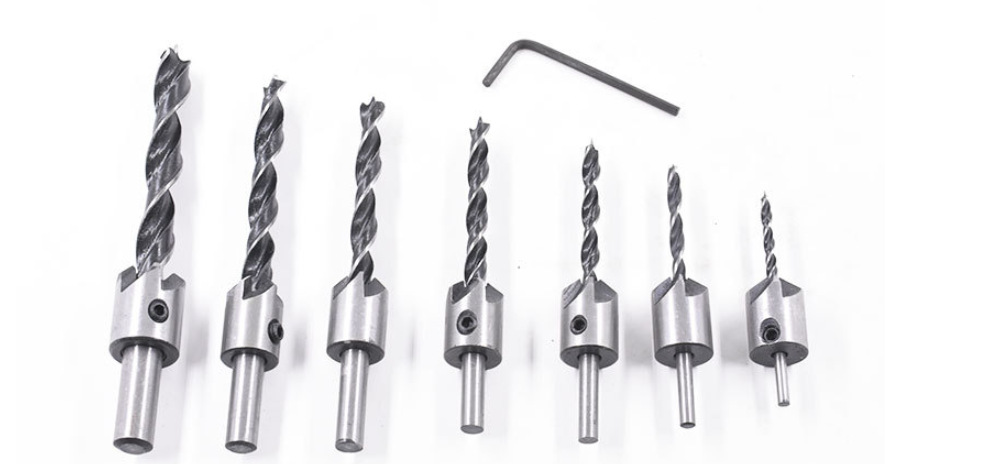 7件套通用高速钢木工埋头钻高速钢钻头+扳手木工工具适用于钻头