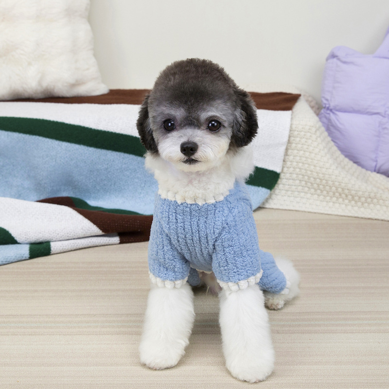 狗狗衣服宠物服装小型犬猫咪秋冬保暖舒适有弹性25背开四腿绒衣|undefined