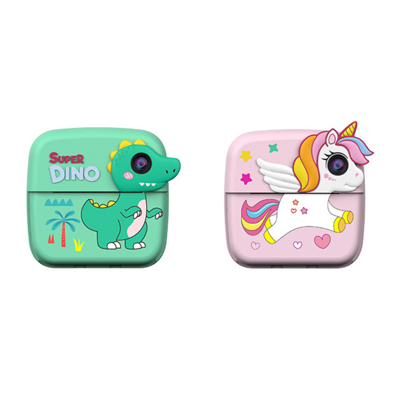 Nuevo dibujo animado mini cámara digital para niños alta definición fotocamera de impresión unicornio fotocamera digital fotocamera