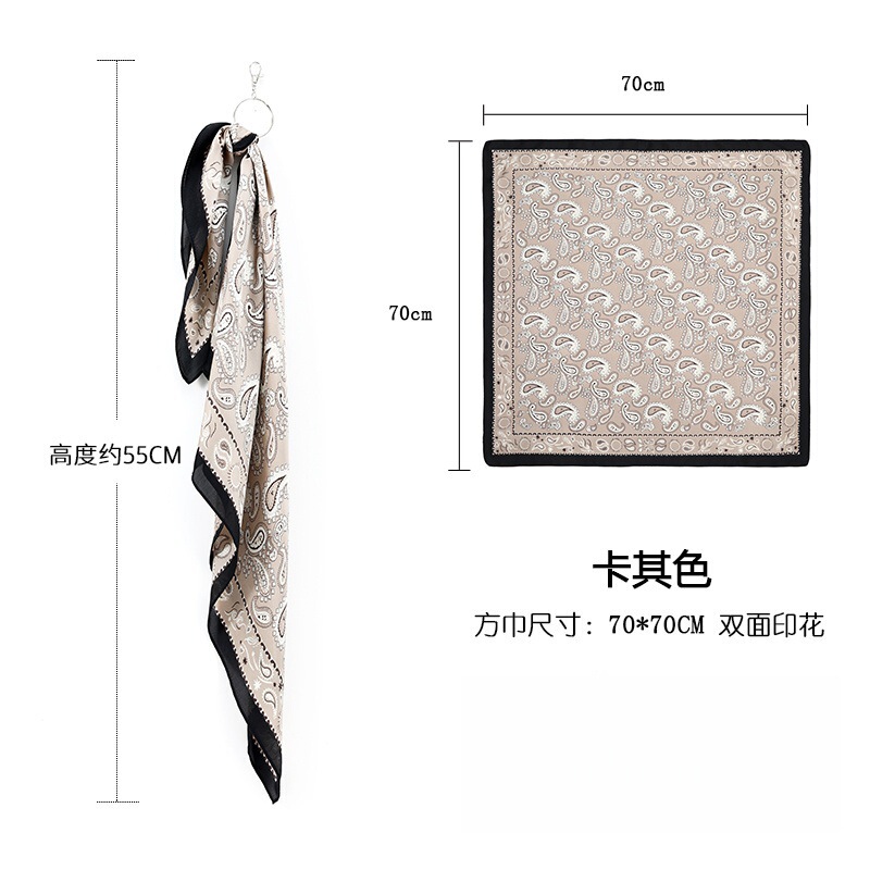 复古腰果花大方巾丝巾裤巾街舞嘻哈小领巾男女欧美多用真丝小方巾|undefined