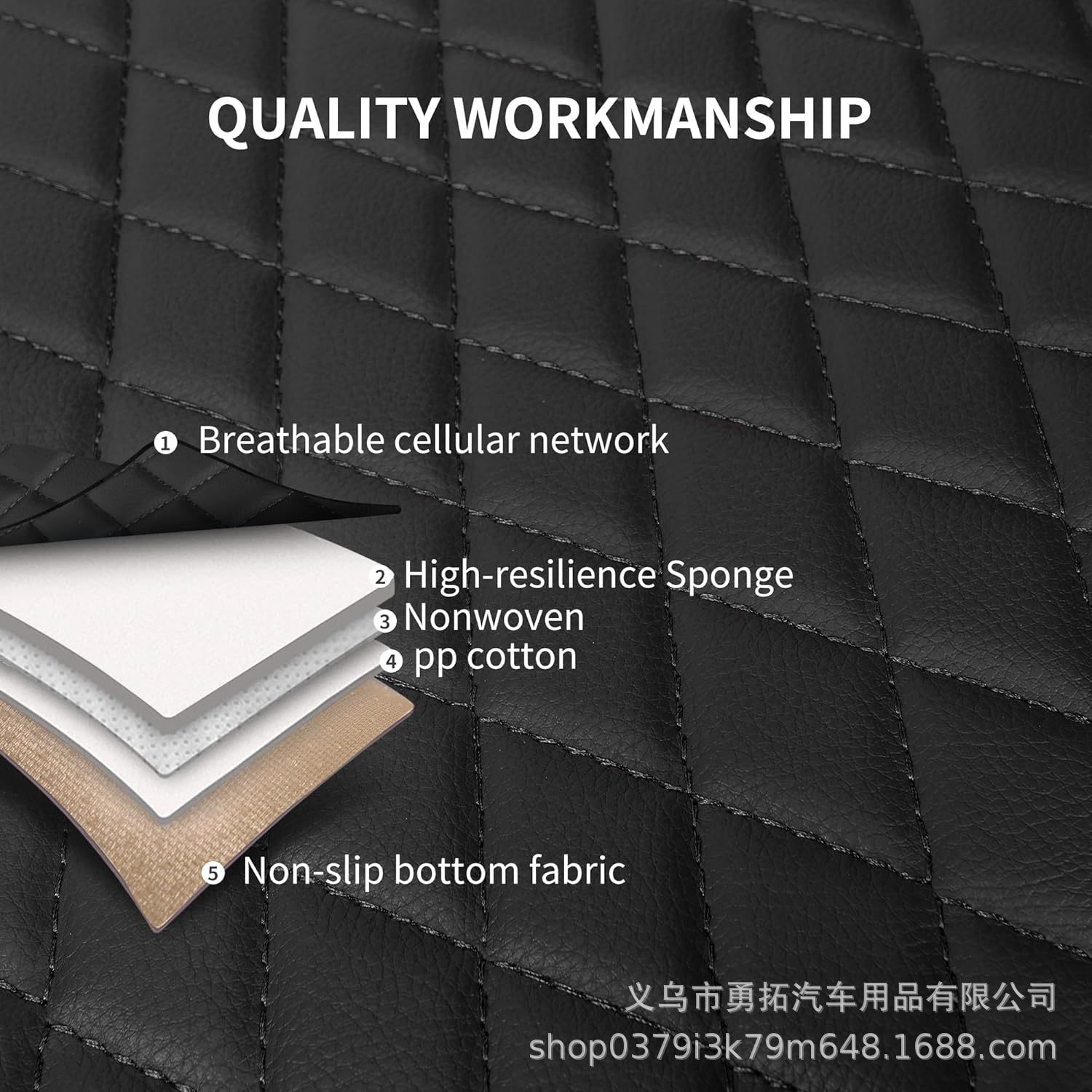 Cross-Border New Model Pu Single-Line Diamond-Pattern Leather Universal Car Seat Cover Cushion for Europe, America, Southeast Asia, Russia, Amazon