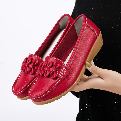 Spring and Autumn Versatile New Nurse Shoes Casual Flat Heel Women's Shoes Peas Shoes Mom Shoes Tendon Source Manufacturer Wholesale