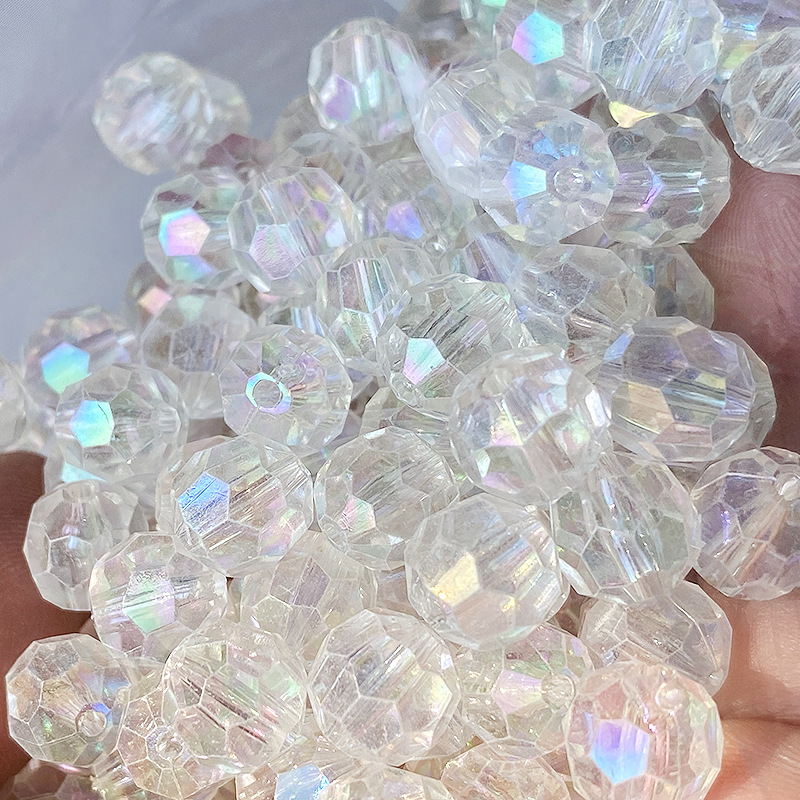 幻彩36面角珠diy手作りアクセサリー直孔散珠ブレスレットアクセサリー生放送ネットレッド