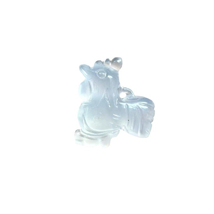 Agate three dimensional pendant white jade
