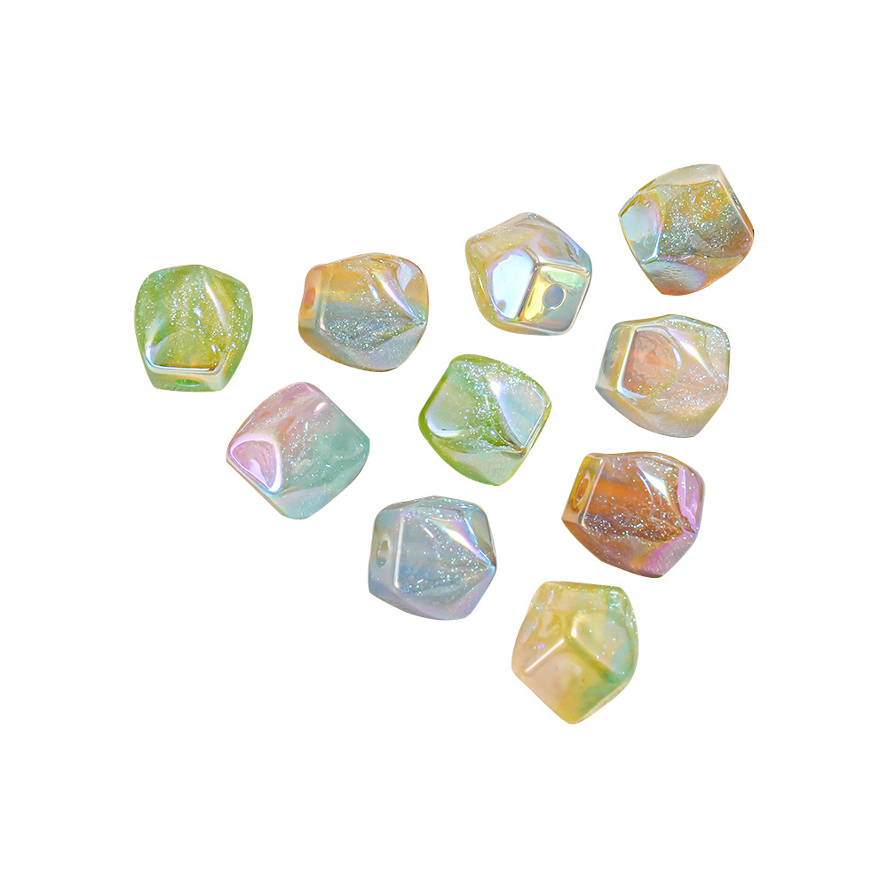 Haijia Dunhuang flash fino tres colores a juego piedra pequeña a través del orificio con cuentas cadena de teléfono móvil bricolaje accesorios materiales al por mayor