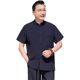 Summer Middle-aged and Elderly Thin Ice Silk Vertical Collar Short-sleeved Shirt suit Men's Dad Top Loose Shirt Grandpa