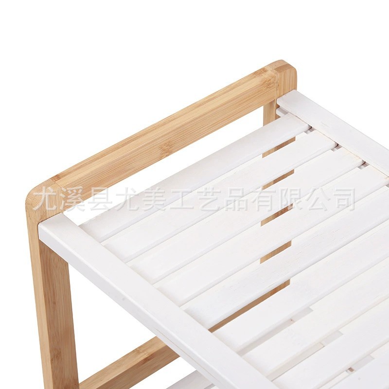 Casa puerta Cambio de zapatos taburete bambú dormitorio puede sentarse y usar zapatos taburete zapato gabinete almacenamiento estante sofá taburete bambú simple zapato estante
