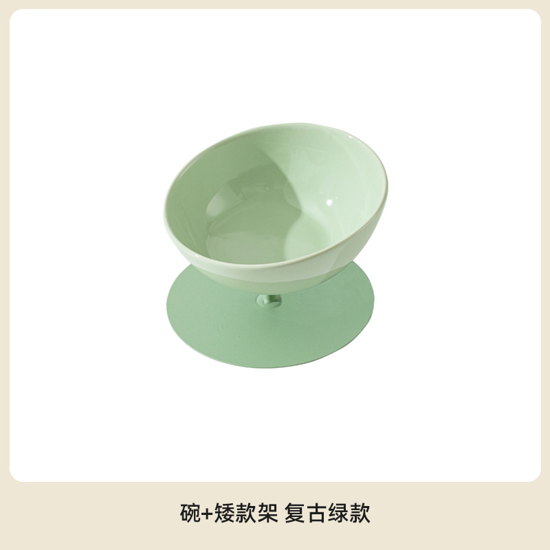 Cerámica de patas altas para gatos cuello de protección contra derrumbe tazón de grano para beber tazón de comida para perros productos para mascotas exportación transfronteriza