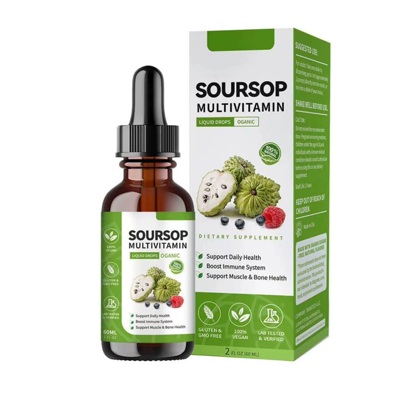 Вау, горячая распродажа Soursop Graviola Liquid колючий ялет из колючих листьев, настойка вегетарианская горечь