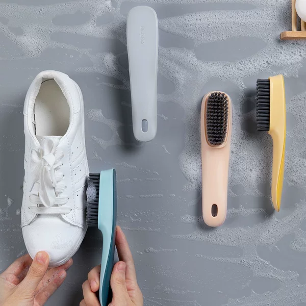 Color-Contrasting Shoe Brush, Nordic Style Laundry Brush, Soft Bristle Brush for Home Use, Does Not Damage Shoes, Clothes Cleaning Brush, Shoe Cleaning Brush, Long-Handled Brush