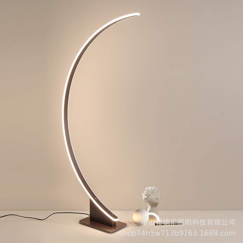 Nordic Simple Curved Line Floor Lamp Living Room Sofa Bedroom Corner Atmosphere Lamp Hotel Vertical Bedside Floor Lamp
