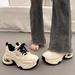 厚底百搭老爹鞋女2025春季新款复古小个子增高炸街休闲运动鞋