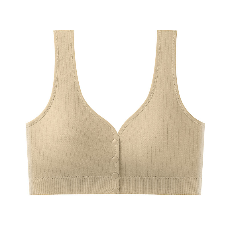 Ropa interior trasera de belleza para mujeres de mediana edad, sujetador estilo chaleco sin anillo de acero con hebilla frontal, sujetador de lactancia para madres de mediana edad y ancianos