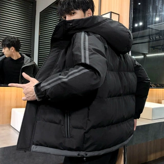 两杠高品质 连帽棉衣男冬季加厚棉服外套男 M-4XL一件代发