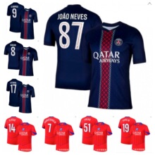 2526巴黎主场泰版球迷足球服球星印刷号码巴黎二客球衣可跨境代发