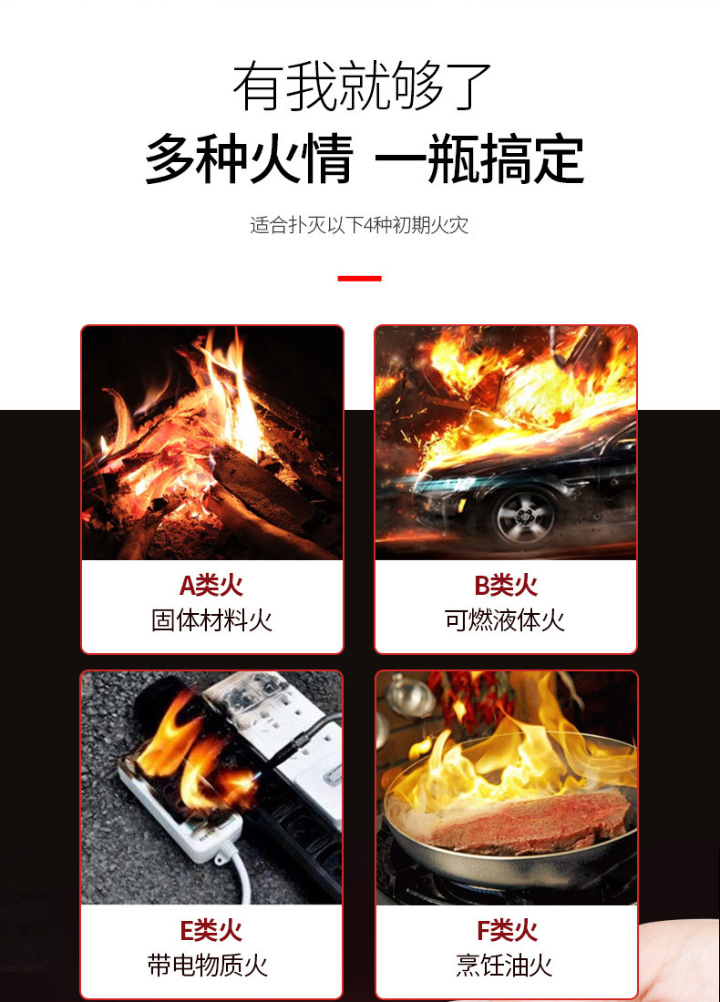Car-Mounted Fire Extinguisher, Water-Based, Small, Portable, for Car, Home, and Sedan Use, Fire-Fighting Equipment, Handheld Type