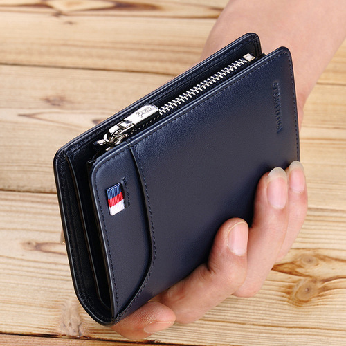 Emperor Paul wallet men's short wallet first layer cowhide cross-border genuine leather wallet change with gift box foreign trade