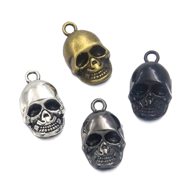 4 Colors 12*20mm Popular DIY Zinc Alloy Vintage Skull Halloween Charm Pendant Jewelry Accessories 4 Colors 12*20mm Popular DIY Zinc Alloy Vintage Skull Halloween Charm Pendant Jewelry Accessories