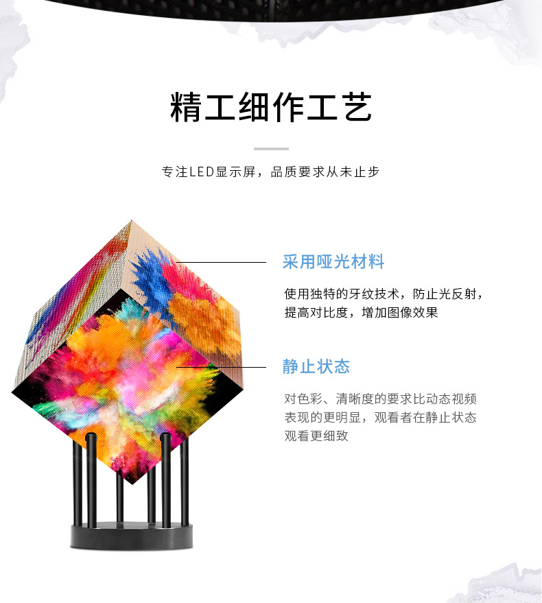 室内店招LED六面魔方屏p2.5p2p1.86全彩显示屏创意招牌立体广告屏-阿里巴巴
