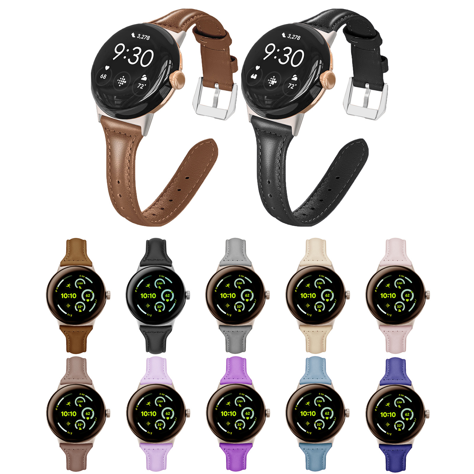 Suitable for Google Watch Strap, Google Pixel Watch4 Small Waist Leather Women's Strap