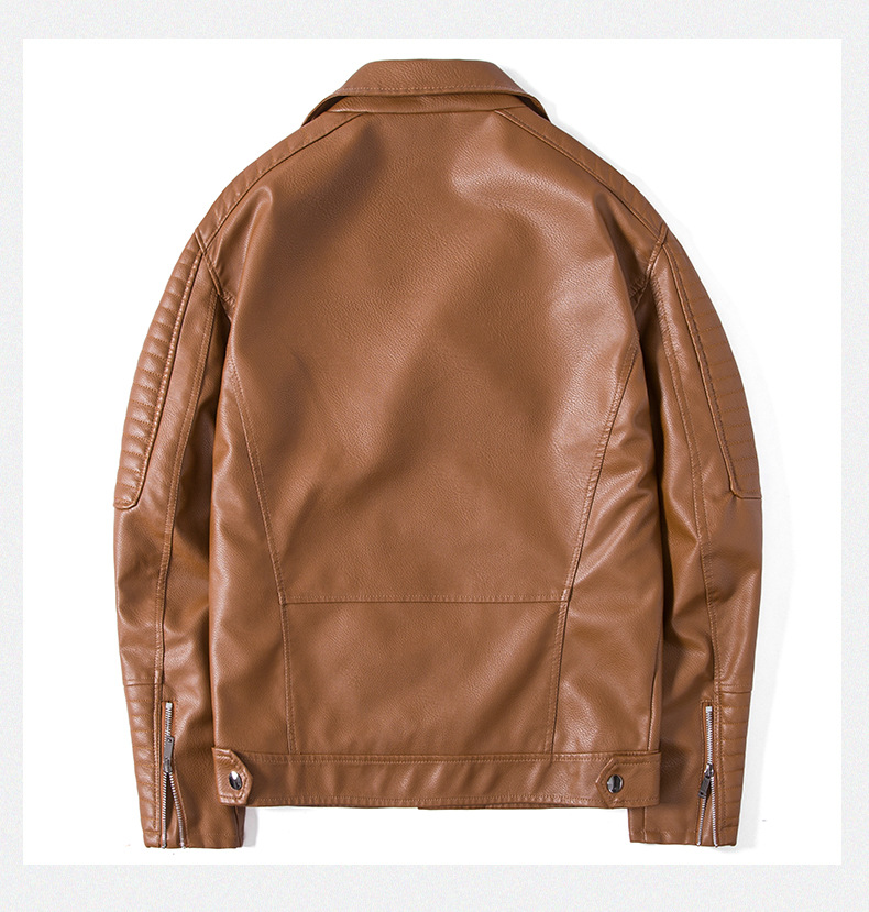 Men's Leather Jacket For Autumn, Casual Lapel Style For Men_voghion.com