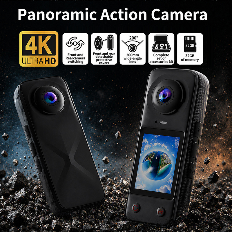 New cross-border foreign trade model X5 pro 2inch with front and rear dual cameras, 400W camera, handheld action camera New cross-border foreign trade model X5 pro 2inch with front and rear dual cameras, 400W camera, handheld action camera
