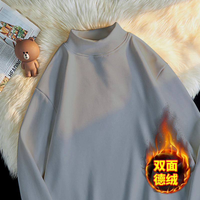 저먼 벨벳 하프 터틀넥 라이트 그레이