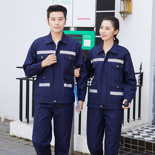 Flame-retardant workwear set for spring and autumn, 100% cotton, fire-resistant and flame-retardant, workshop electric welding worker suit, wear-resistant, high-temperature labor protection clothing