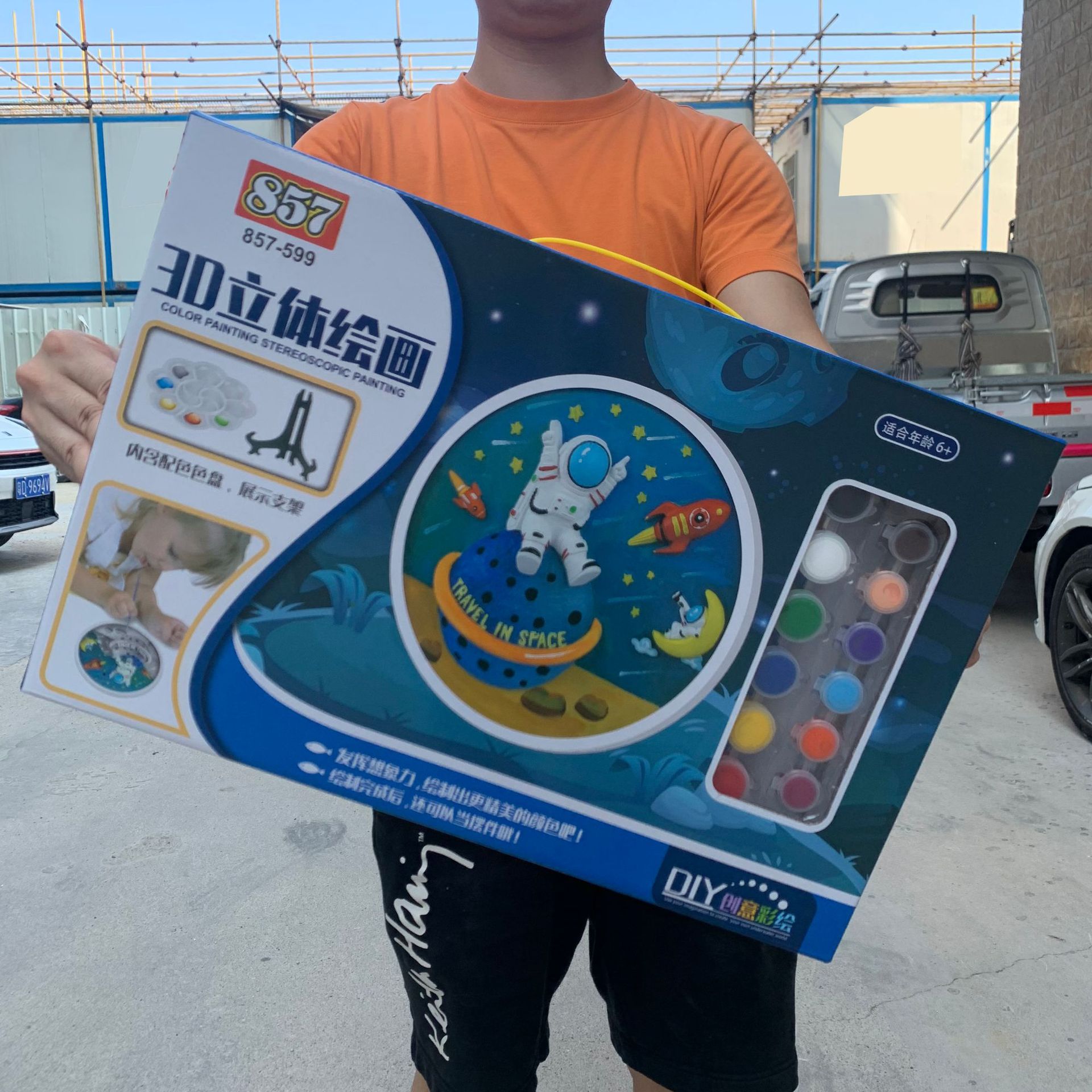 Set de pintura tridimensional DIY, yeso de sirena y dinosaurio, manualidad educativa - Mayorista