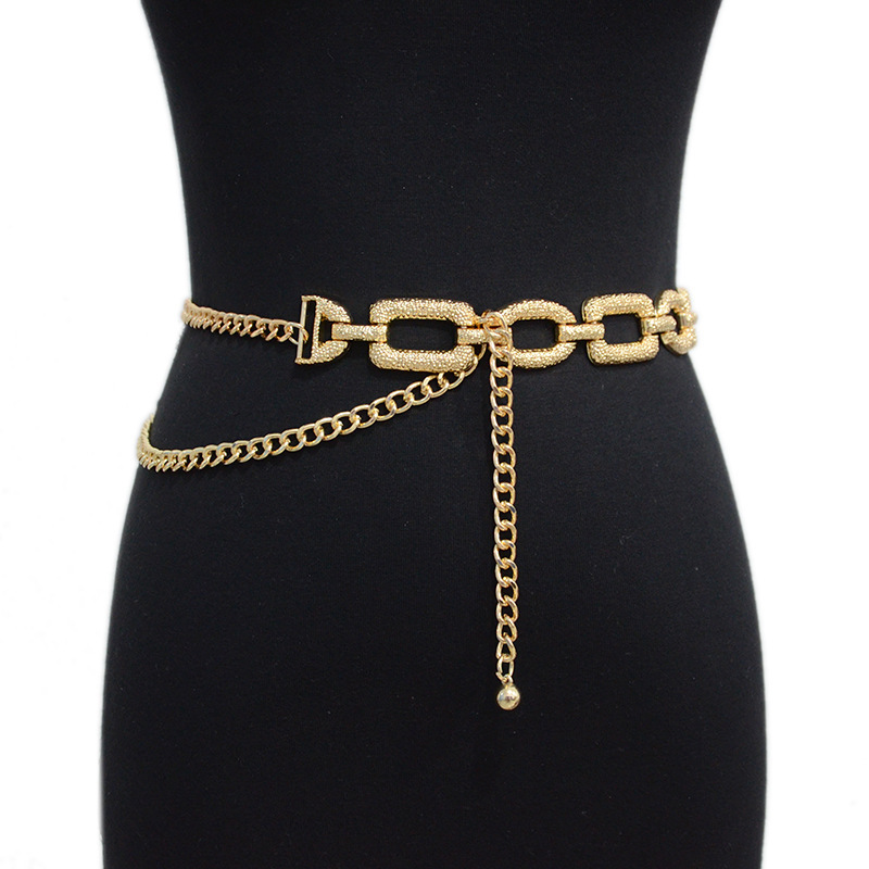 Europe and the United States women singers gogo dancers dress glitter belt punk wind decorative metal chain of cultivate morality with skirt waist chain