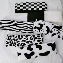 韩版瑜伽健身运动发带男女黑白撞色头巾跑步吸汗束发带潮头箍头饰