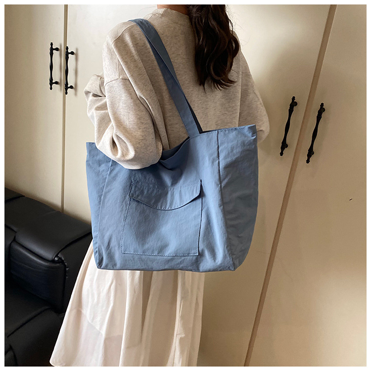 Cross-border laid-back style nylon bag for women 2025 new casual large-capacity shopping handbag, simple and lightweight single-shoulder bag undefined