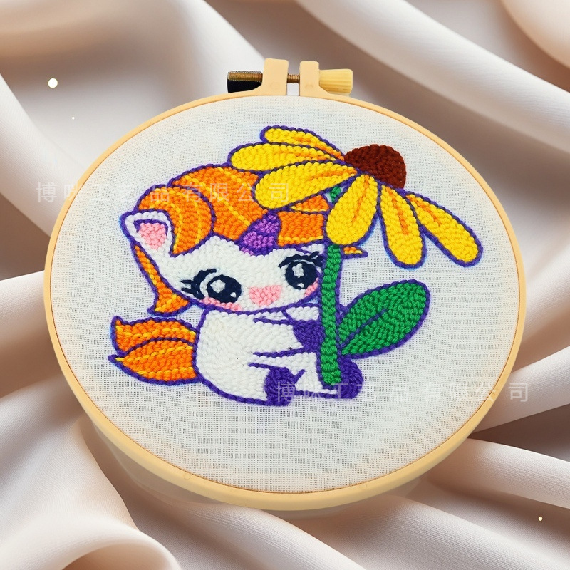 Nuevo paquete de material DIY completo de flores hechas a mano serie de bordado de animales