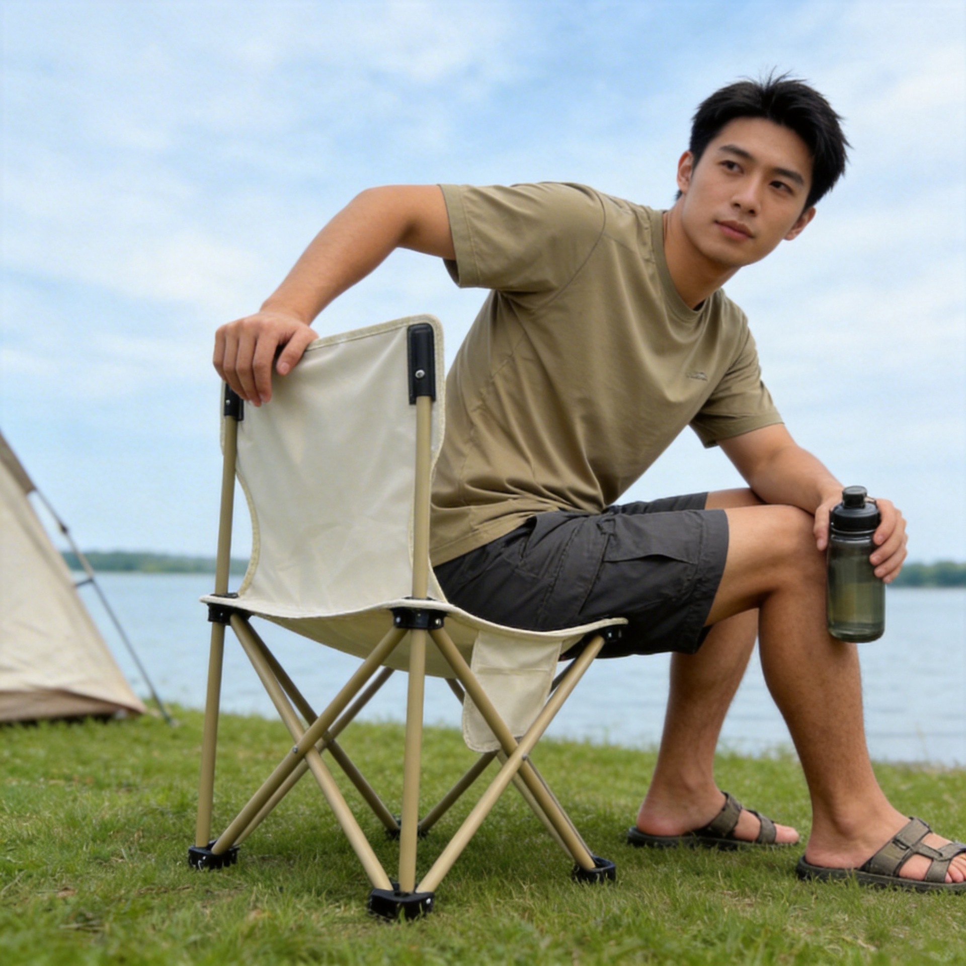 silla plegable de camping al aire libre taburete de pesca camping picnic portátil Oxford tela de dibujo silla plegable ultra ligera Maza