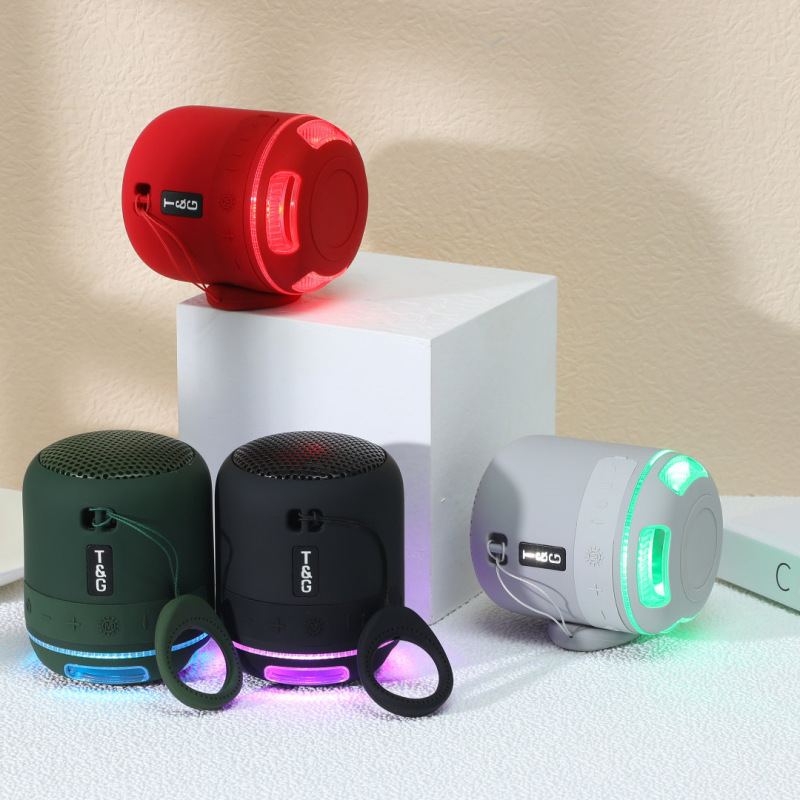 Tg294 bluetoothスピーカーledライトミニクリエイティブ屋外ポータブルサブウーファーカードtカードuディスク接続|undefined
