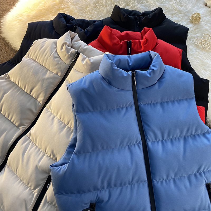Men's fleece-lined Warm Vest in Autumn and Winter Thickened Down Cotton Vest Outer Wear Vest