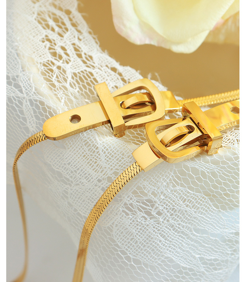 Fashion Solid Color Titanium Steel Chain Jewelry Set