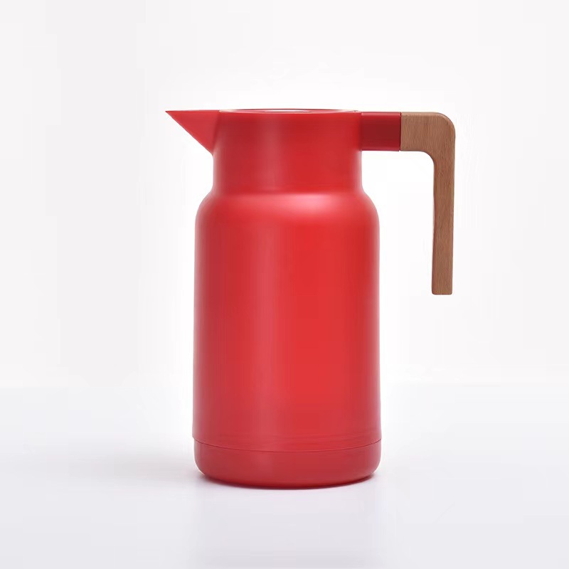 Tetera térmica de acero inoxidable con mango de madera, estilo europeo, para hotel o regalo image 8