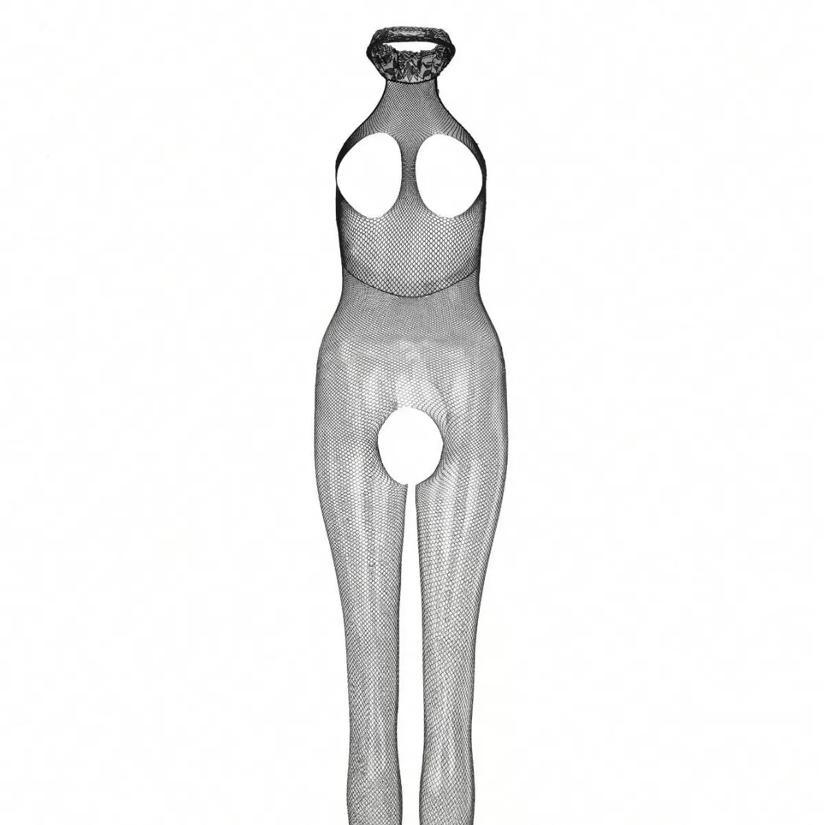 越蝶情趣内衣性感调情约会战袍挂脖制服诱惑连体开档丝袜睡衣FL00