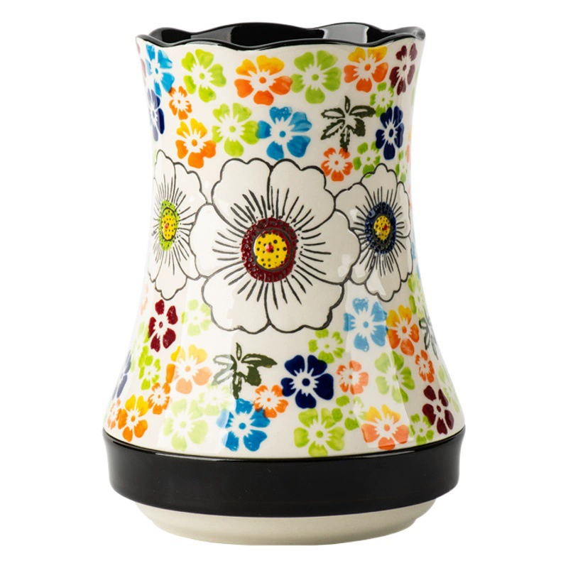 Подставка для палочек для еды ручной росписи, керамическая подставка для палочек для еды с дренажом, подставка для палочек, кухонный контейнер для палочек, органайзер для ножей и вилок, корзина для палочек, Bangcheng.