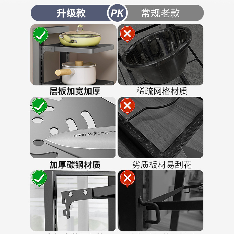 Estante de cocina Estante de almacenamiento de utensilios de cocina Estante de olla multifuncional de piso para el hogar Estante de olla en capas del gabinete del fregadero