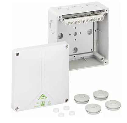 Spelsberg高防护等级接线盒 带5极端子，灰色，外部尺寸140*140*7