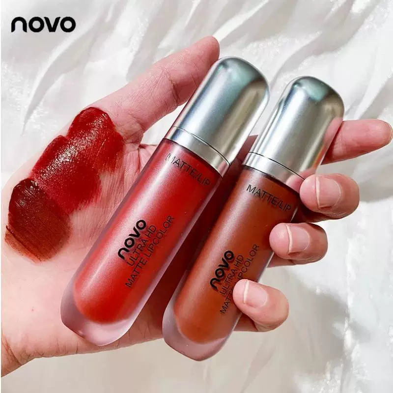 Блеск губ (NOVO) Velvet Matte жидкая, мягкий увлажняющий не липкий финиш — 9 цветов