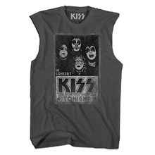 夏季新款KISS乐队摇滚朋克美式街头oversize棉背心马甲无袖T恤男