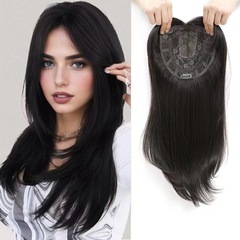 アマゾンの対外貿易の頭の上で髪の毛の切れを補って白髪の女性のかつらの切れのClip in hair許昌のかつらの工場を覆います。