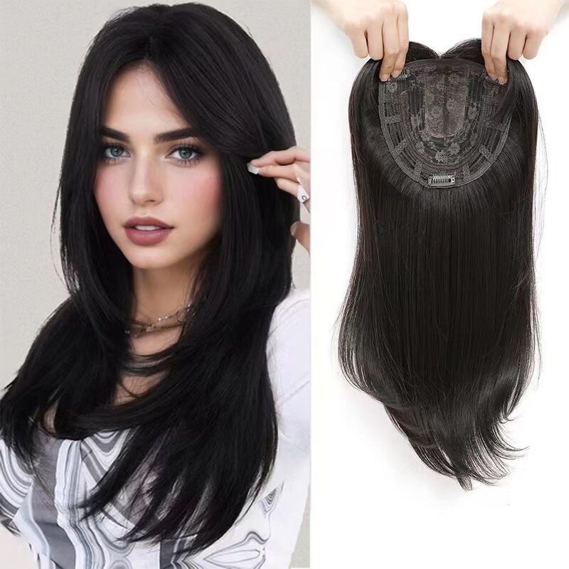Amazon foreign trade head reissue cover white hair female wig Clip in hair Xuchang wig factory