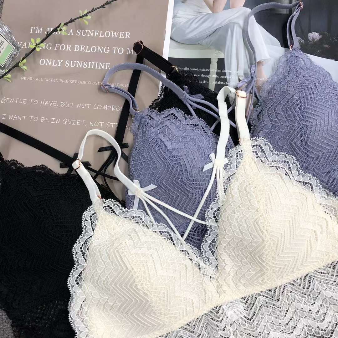 Nuevo chaleco sin costura de alta elasticidad fija copa de mujer chaleco sin anillo de acero sujetador de encaje ropa interior deportiva mujer al por mayor