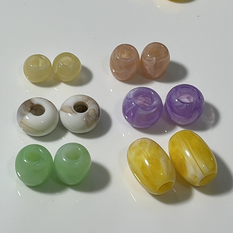 亚克力珠子大直孔双色云彩圆珠 DIY服饰箱包鞋子串珠材料饰品配件