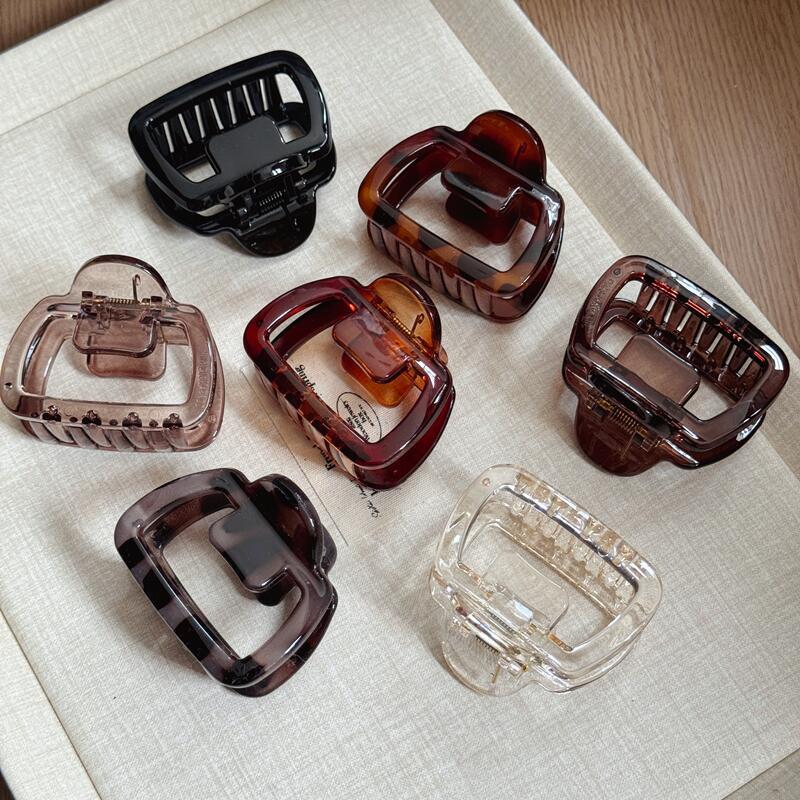 Cross-border Amazon new PC square small size shark clip thickened high ponytail clip hair accessories women's hair grab wholesale